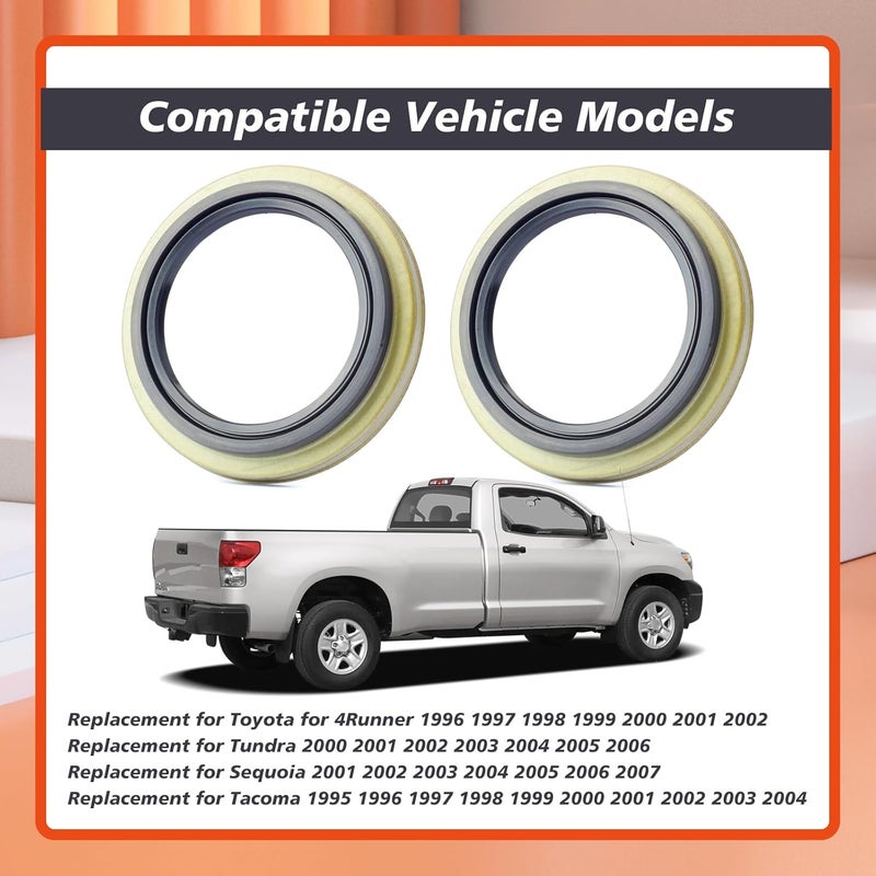 Mhrxusd 2Pcs 90316-69001 Front Wheel Hub Oil Seal Replacement for Toyota for 4Runner 96-02 for Tundra 00-06 for Tacoma 95-04 for Sequoia 01-07, Front Right Bearing Replace 90316-69000 - Image 3